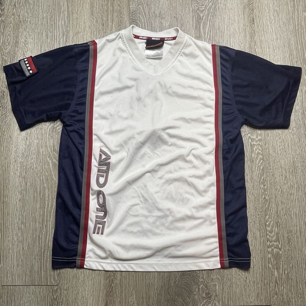 Vintage And One Warm Up Jersey Shirt Navy BlueYouth Size L Y2K